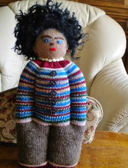 Strick/Häkel-Puppe,handgemacht,Einzelstück,ca. 38 cm - Linnich