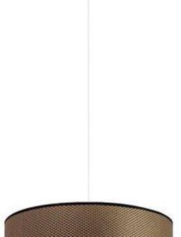 Leonique Pendelleuchte Maeve, Made in Europe, Leuchtmittel wechselbar, Pendellampe aus Metall, mit Stoffschirm Schwarz-Braun-Gold