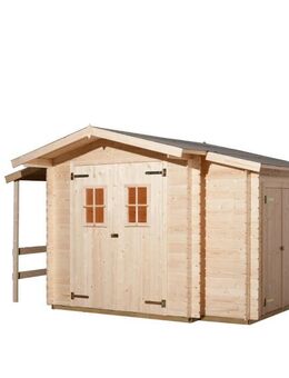 Weka Holz-Gartenhaus Bologna Natur 340x200cm 140 cm Anbaudach - Birkenfeld (Baden-Württemberg)