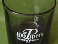 Vintage Whisky Glas Tumbler 100 Pipers Scotch by Seagram Rauchglas - Krefeld
