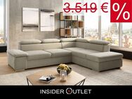 Ecksofa 272x226cm Beige Schlaffunktion Microfaser Valentine Bettf - Köln
