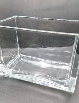 Vase Glas 15cm hoch 10cm lang 15cm breit 8,5cm Transparent Glasschale Glasvase - Essen