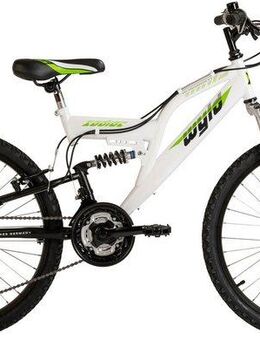 WYLD Kinderfahrrad Kinder-Mountainbike Fully 24'' Zodiac weiß 18 Gänge RH 38 cm, 18 Gang, Kettenschaltung