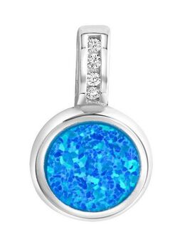 Firetti Kettenanhänger Schmuck Geschenk Silber 925 Halsschmuck Anhänger für Halskette, mit Opal (synth), Zirkonia (synth)