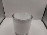 Teelichthalter Glas Höhe ca. 8cm weiß Windlicht - Essen