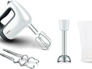 Tefal Handmixer Prep'Mix+, 500 W, Turbo-Funktion, 2 Rührbesen, 2 Knethaken, Pürierstab-Aufsatz, HT4621