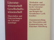Methoden- und Rezeptionswandel in der Literaturwissenschaft am Beispiel der Sesenheimer Lyrik Goethe - Münster