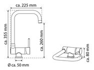 Eisl Spültischarmatur FLEXO schwenk-, umklappb. Auslauf 360°, Cold-Start-Funktion z. Energiesparen