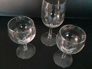 3 Stück Weingläser Weißwein Glas Set zusammen - Essen