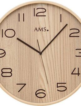 AMS Funkwanduhr F5514 (Quarzuhr,Holz,Glas,Wohnzimmer,Esszimmer,Küche,Arbeitszimmer,Büro,Flur)