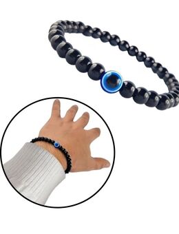 Armband Schwarz Perlenoptik und Blaue Nazar Boncuk Handschmuck 22cm 9,90 €* - Villingen-Schwenningen