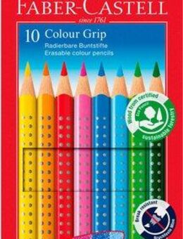 Faber-Castell Buntstift Buntstift Colour Grip radierbar 10x Kartonetui