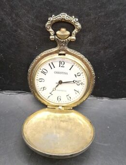 Taschenuhr von Christina Durchmesser 5cm Dicke ca. 1,5cm Silber - Essen