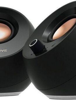 Creative Pebble Pro, 2.0, Bluetooth 5.3, USB Audio, RGB, schwarz PC-Lautsprecher (3,5-mm-AUX-Eingang)