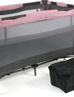 CHIC4BABY Baby-Reisebett Luxus, Melange Rosa, inkl. Transporttasche