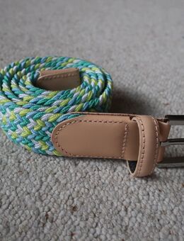 Brax Flechtgürtel Style Damengürtel grün weiß limette blau beige 103 cm - Niddatal
