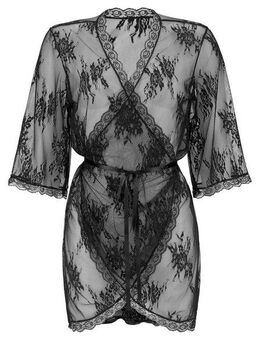 LASCANA Kimono, Kurzform, Kunstfaser, aus transparenter Spitze, sexy Dessous