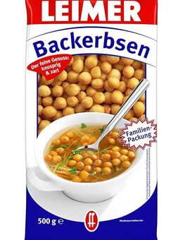 9x Leimer Backerbsen Back-Erbsen 500g 500 Gramm Familienpackung Knabberzeug Knabberei - Wolfsburg