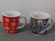 2 Tassen Becher Weihnachten Keramik - Löbau