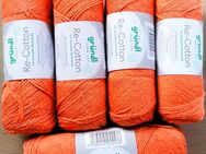 500g tolles weiches Sommergarn Gründl Re-Cotton 85% BW orange - Dahme