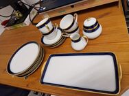 Echt Kobolt Kaffee Geschirr Service Set 17 teilig blau weiss gold - Berlin