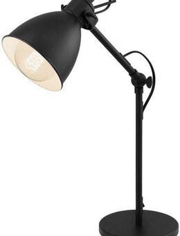 EGLO Tischleuchte PRIDDY Tischlampe, Nachttischlampe, Stahl, schwarz, E27, Industrial, ohne Leuchtmittel, Wohnzimmerlampe, Esszimmer, 1 flammig, Retro, Vintage, 42,5x15,5cm