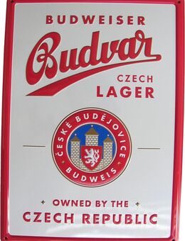 Budweiser Brauerei - Budvar Czech Lager - Blechschild 29,5 x 21 cm - Doberschütz