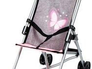 Bayer Puppenbuggy grau/rosa mit Schmetterling