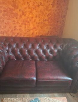 Chesterfield echt Leder 2-Sitzer - Perleberg Zentrum