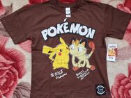 Pokemon T-Shirt Kurzarmshirt Pikachu Oberteil Mauzi Baumwolle Braun Gr.134, 140 & 146 NEU - Hamburg