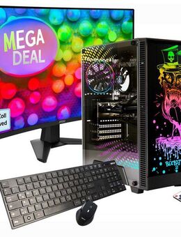 GAMEMAX MegaDeal Rockstar SET02603 PC-Komplettsystem (32", AMD Ryzen 7 5700X, RTX™ 5060, 32 GB RAM, 1000 GB SSD, Windows 11 + MSI MAG 32C6 Curved Monitor, 80cm (32)