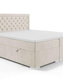 Leonique Polsterbett SACY mit Matratze und Topper, in 2 Breiten (160 und 180 cm), Boxspringbett mit Kopfteil, Bettkasten, Matratze (BFK/TFK) und Topper