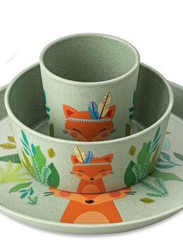 KOZIOL Kindergeschirr-Set 3er-Set Kleiner Teller + Schale + Becher CONNECT HARRY (3-tlg), 1 Personen, Kunststoff, Co² neutral produziert, Made in Germany, 3 Teile, für 1 Person