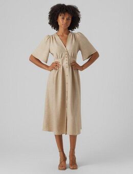 Vero Moda Midikleid VMMELANEY 2/4 BLK DRESS WVN NOOS Sommerkleid