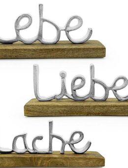 NOOR LIVING Deko-Schriftzug Lebe, Liebe, Lache (3 St), aus Holz und Aluminium