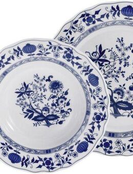 CreaTable Tafelservice Flora Zwiebelmuster, Tafel-Service 12-tlg (12-tlg), 6 Personen, Porzellan, Nostalgisch, Vintage