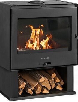 Kaminofen Heathus »B 57« mit Holzfach, 10 kW, Zeitbrand, Holzscheite bis 50 cm, mit Holzfach im skandinavischen Design