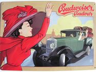 Budweiser Brauerei - Blechschild - Frau & Auto - Doberschütz