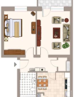 Frei für zwei! gut geschnittene 2 Zimmer Wohnung mit Balkon in Bonnenbroich-Geneicken - Mönchengladbach