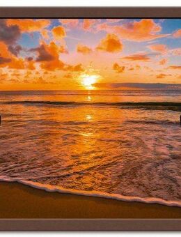 Artland Wandbild Fensterblick Sonnenuntergang am Strand, Sonnenaufgang & -untergang (1 St), als Leinwandbild, Poster, Wandaufkleber in verschied. Größen
