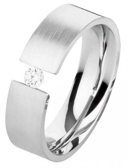 Damenring Edelstahl DE346 mit Zirkonia - Aholming