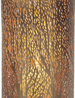 Ambiente Haus Kerzenlaterne Stumpenkerzenhalter Walddesign, Höhe ca. 16 cm (1 St), aus pulverbeschichtetem Metall