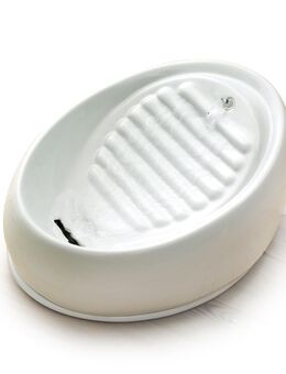 Lucky-Kitty Katzenbrunnen Keramik - Trinkbrunnen 1,5 Liter, weiß