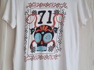 Herren-T-Shirt – weiß mit farbigem Aufdruck Marke: Angelo Litrico C&A Größe: M - Groitzsch