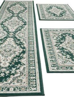 my home Bettumrandung Oriental, Made in Belgium, Höhe 7 mm, (1-tlg), Läufer-Set, Kurzflor, Orient-Optik, mit Bordüre, pflegeleicht, elegant