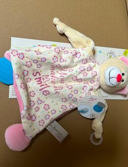 NICI 48894 Schmusetuch Katze mit Beißring und Schnullerbefestigung 25 x 25 cm - Seßlach