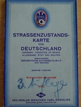 Straßenzustandskarte 1936 von Deutschland nord süd vom D.D.A.C Strassenplan Deutschlandkarte - Landsberg (Lech)