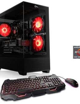 CSL Levita V26120 Gaming-PC (AMD Ryzen 5 Ryzen 5, GeForce RTX 4060, 8 GB GDDR6, HDMI, DisplayPort, PCIe 4.0, DirectX® 12, inklusive GeForce Experience, 16 GB RAM, 1000 GB SSD, Luftkühlung)