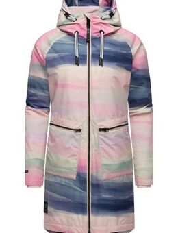 Ragwear Wintermantel Holstic Print Wasserdichter Winter Kurzmantel mit Kapuze