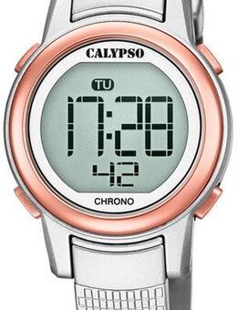 CALYPSO WATCHES Chronograph Digital Crush K5736/2, Armbanduhr, Quarzuhr, Damenuhr, Digitalanzeige, Datum, Stoppfunktion
